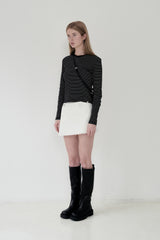 KIRSH プレーンストライプスリムフィット長袖Tシャツ [BLACK]