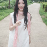 Wave Crinkled Long Scarf (pink)