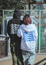 Back print logo zip hoodie