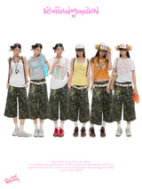BETWEENANDx sunonebird アメリカンレトロプリントカモパンツ