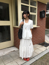 Bonomi Vintage Punching Tiered Banding Long Skirt