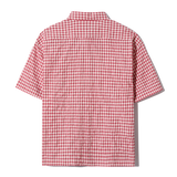 アートワークチェッククロップシャツ (Red)
