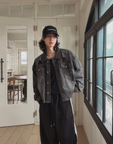 Kuden damage crop denim jacket