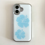 [Epoxy] hibiscus(white) silver bumper case