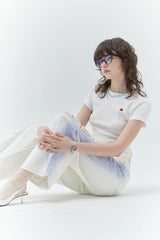 KIRSH PLAIN SLIM FIT T-SHIRT - WHITE 