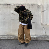 Oversized Camo Sherpa Zip-Up