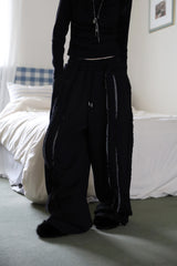 Layered brushed banding pants