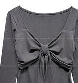 ヒナシャーリングタイリボン長袖Tシャツ