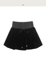 repel velvet full-banding pleated skirt