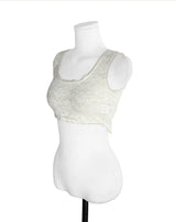 [ back ribbon ] rose - land lace bustier top