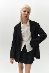 zip skirt (navy)