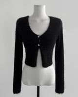 sophia angora crop two-button CD