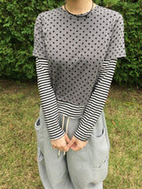 Mocha Dot Layered T-Shirt (2c)