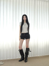 Black Stud Shorts