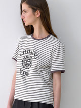 (T-7043)STRIPE VIBE TEE