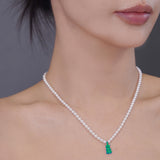 Petit Bear Pearl Necklace_Green