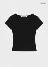 [B-BASIC] Tension Standard Slim U-Neck Short Sleeve Tee (2 SIZE)