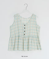 26SS★ [BAONHAUS] Korine Flower Shirring Sleeveless Blouse