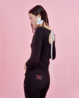 BACK RIBBON STUD T SHIRTS [3colors]