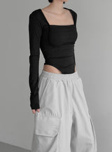 Ella Mix Square Neck Bodysuit Tee