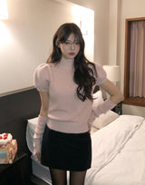 Ond Angora Half Turtleneck Knit Warmer Set