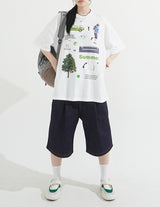 ピンタックワイドローデニムバミューダパンツ