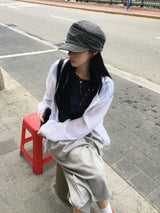 Sheer diagonal see-through windbreaker (5c)