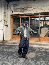 Non-fade diagonal raw denim pants