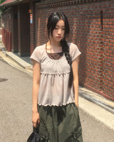 Jame Halter Layered Short-Sleeved T-shirt