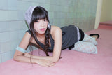 FLORAL LACE DOUBLE HOOD SLEEVELESS / CHARCOAL