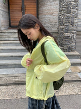 [unisex] バヒカラーフードウィンドブレーカージャンパー