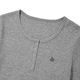 KIRSH PLAIN SLIM FIT HENLEY NECK T-SHIRT - GRAY  