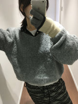 [MD Pick] ハイヤーVネックニット (3color)
