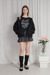ROSE 2WAY HOOD ZIP UP black