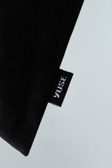 SUEDE STRING SHOULDER BAG - BLACK