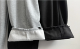 Terry Fleece side pin tuck incision string wide pants