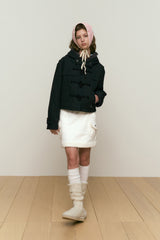 CHERRY CROP TOGGLE SHORT COAT [CHARCOAL]