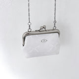 ピュアホワイトリボンフレームミニバッグ (handmade bag)