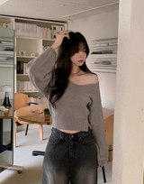 2WAY Off Shoulder Deep V-neck Knit (8color)