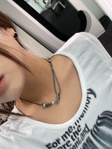 Leather Ball Buckle Necklace
