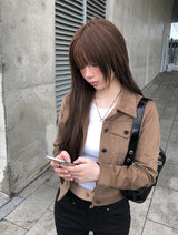 Allin バックポケット ロングブーツカット スリムフィット コットンパンツ