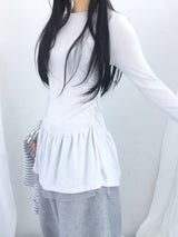 chiffon ruffle line dress