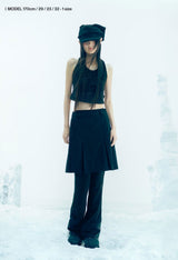 Muffler Knit Halter Top / Black
