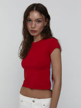 レースベビーTシャツ_Red