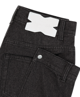 Detachable Button Denim Pants / Black