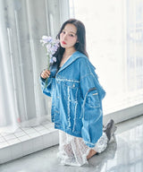 UNISEX フーディデニムジャケット