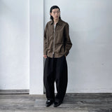 Structured Pleated Wide Pants