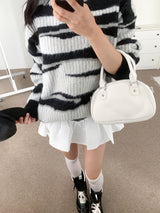 ブラッシュゼブラルーズフィットシックニット (One Color)