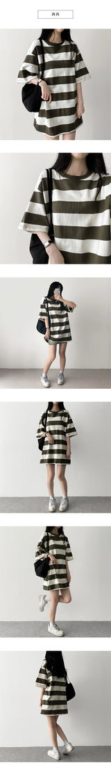 Dez Boxy Fit Stripe Dangara Short Sleeve T-shirt