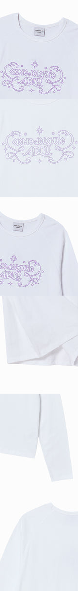 25FW WOMAN PRINCESS FONT LONG SLEEVE T-SHIRT WHITE